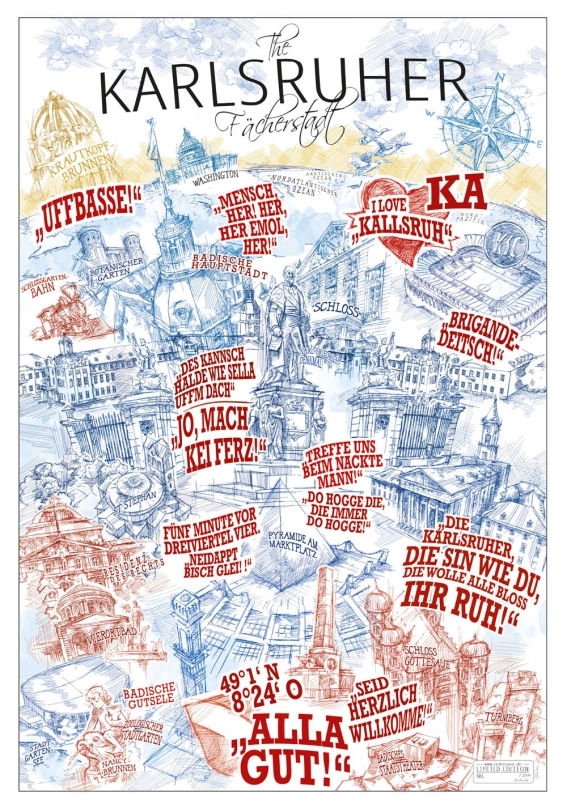 Karlsruhe Poster - The Karlsruher - limitierter Kunstdruck