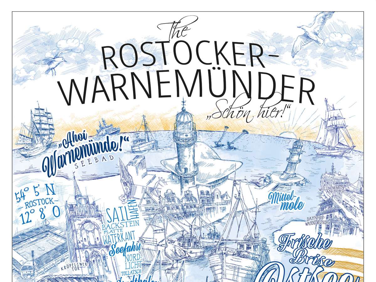 Rostock Poster - The Rostocker - limitierter Kunstdruck gezeichnet von Jörg  Tacke